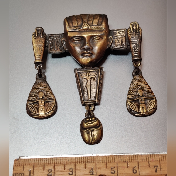 Vintage Egyptian Revival Statement Pin/Brooch - Picture 10 of 12